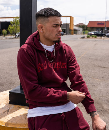 Old English Hoodie - Crimson