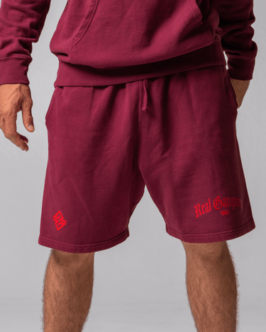 Old English Sweat Shorts - Crimson