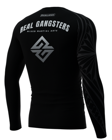 Island Warrior Longsleeve Rashguard - Black/Silver