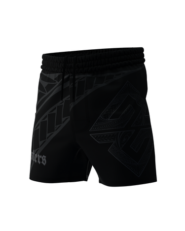 Island Warrior Jiu Jitsu Shorts - Black/Silver